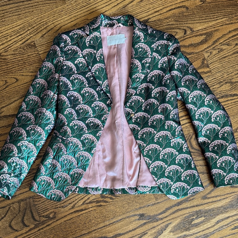 L’autre Chose Green and Pink Women's Jacket